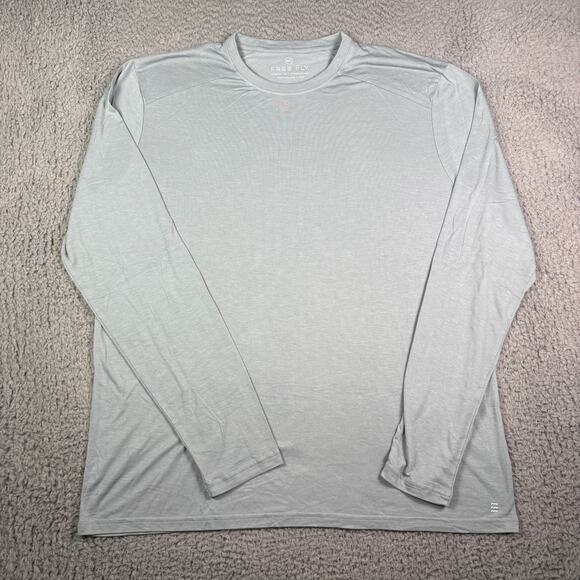 Free Fly Shirt Mens 3XL Gray Crew Neck Long Sleeve Bamboo Fishing Knit Outdoor - Picture 2 of 9